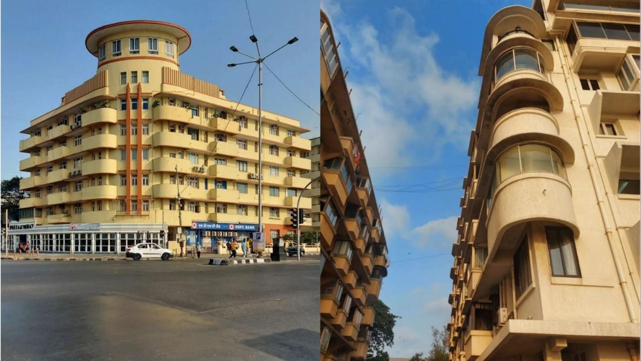 Soona Mahal, Marine DriveBesides bold geometrical designs with Egyptian and Indian motifs, flat roofs, smooth walls, modern building materials, stenciled fonts as primary features of Art-Deco Architecture, features from Ocean Liners also influenced the built form. Photo Courtesy: Art Deco Mumbai